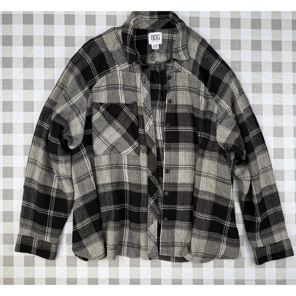 BDG Urban Outfitters Plaid Flannel Shirt Jacket XS Grunge Oversized